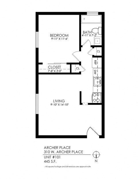 1 bedroom floorplan